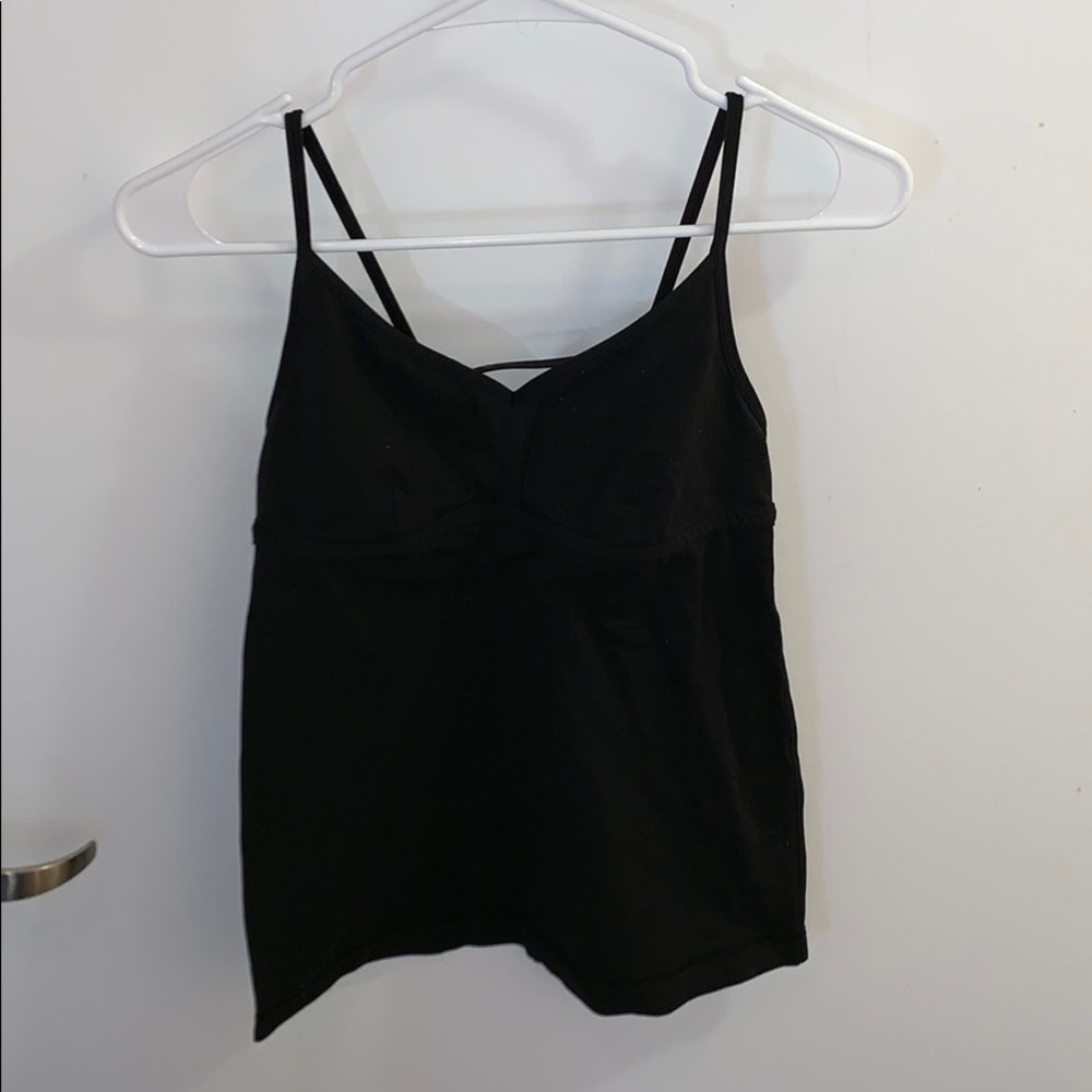 Black lulu tank top size 8